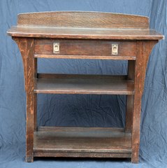 Charles Limbert Oak Server signed in drawer, Stickley era.